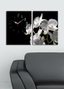 Wallity Set de 2 Relojes de Pared Decorativos de Lienzo Multicolor